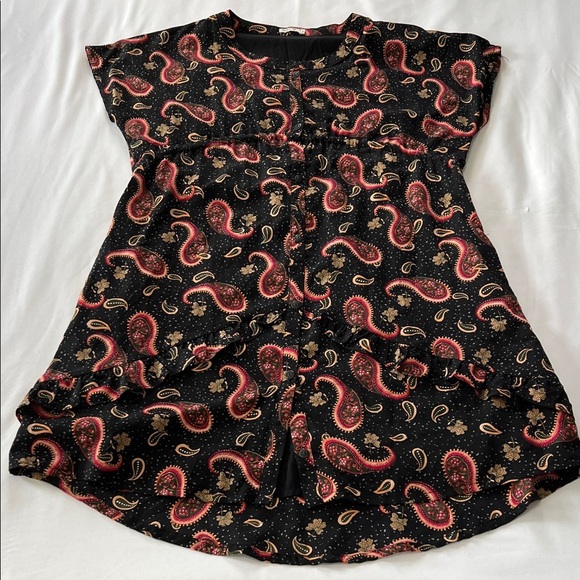 Orfeo Paris Paisley Print Dress with High Waist Tie - Picture 1 of 4